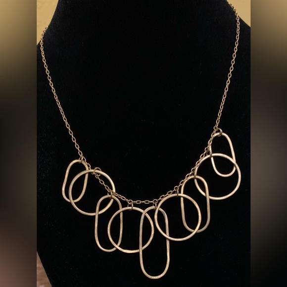 DuArte Jewelry - Vintage Duarte Gold Tone Necklace Sz 16” 925 Sterling Linking Rings